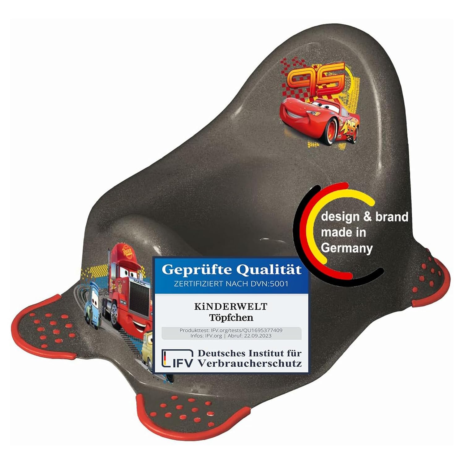 Pot Disney Cars métallique pour bébés et enfants, pot bébé stable avec fonction antidérapante