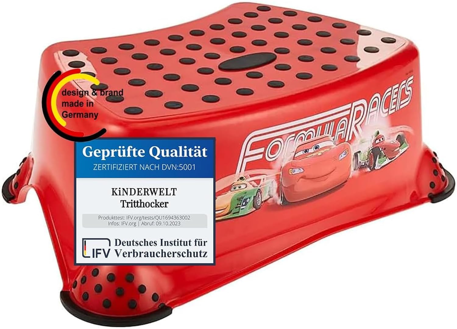 Escabeau premium Disney Cars tabouret stable rouge pour enfants
