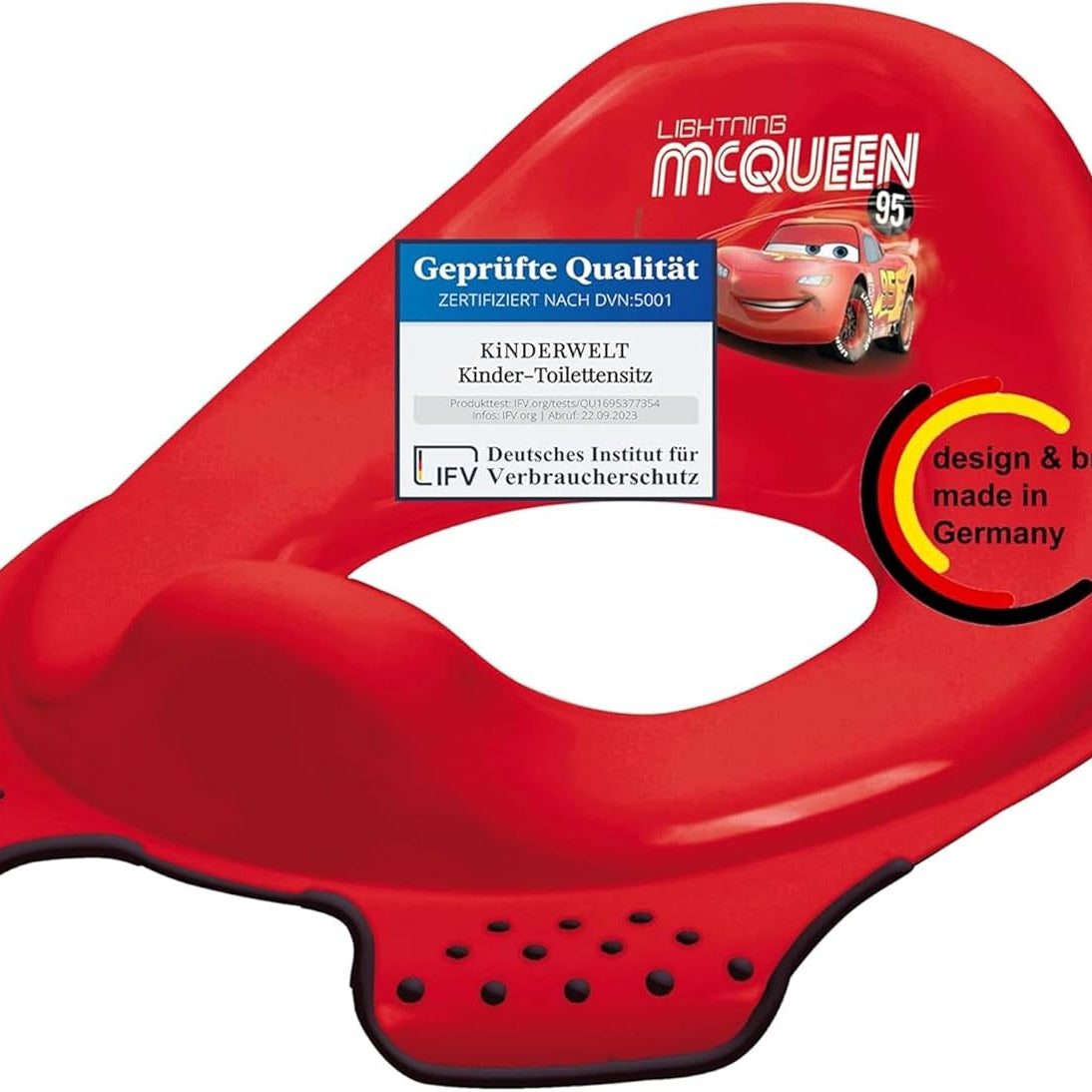Abattant de toilette premium pour enfants Disney Cars rouge pour toilettes d'écurie pour enfants