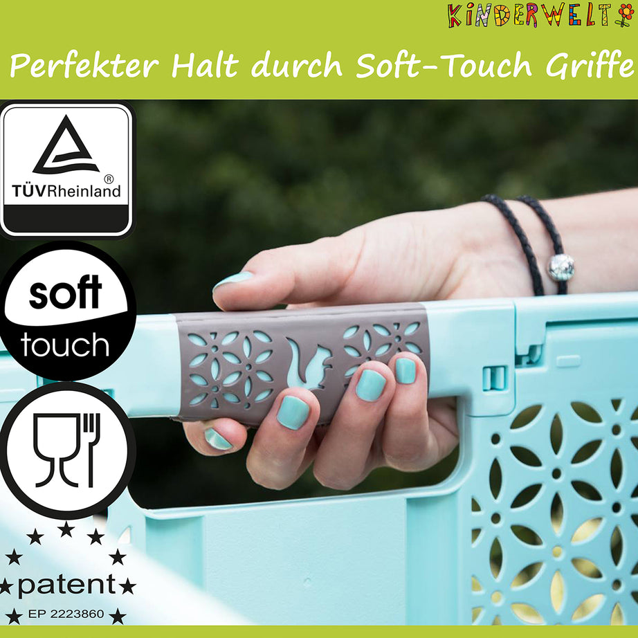 6 x boîtes pliantes professionnelles certifiées TÜV. Caisse pliante argent/gris de 45 L à 50 kg