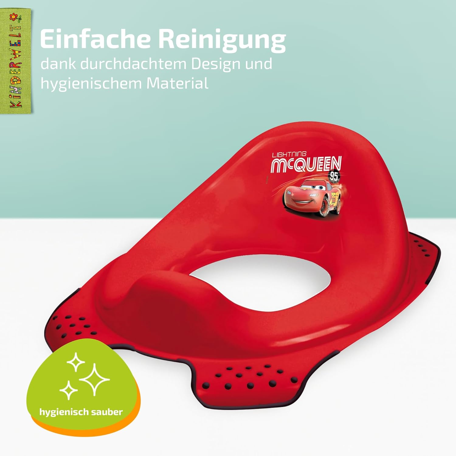 Abattant de toilette premium pour enfants Disney Cars rouge pour toilettes d'écurie pour enfants
