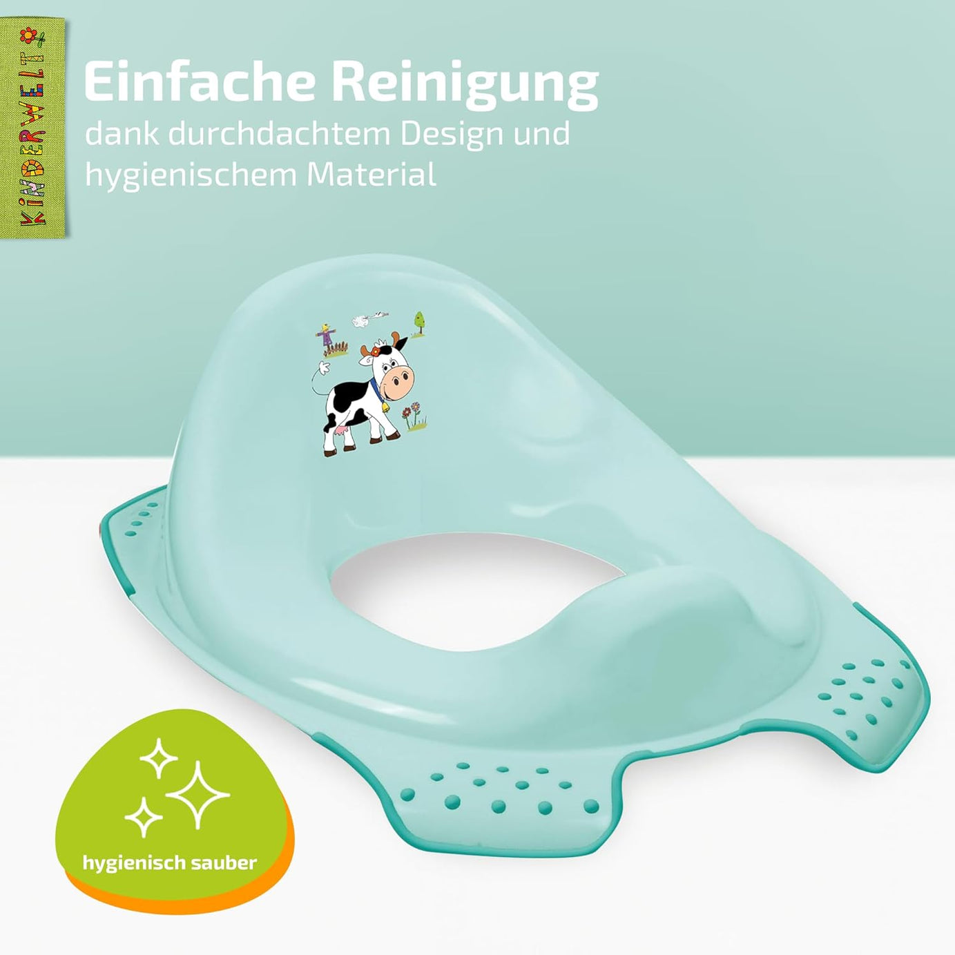 Abattant de toilette premium pour enfants Abattant de toilette stable Funny Farm aigue-marine