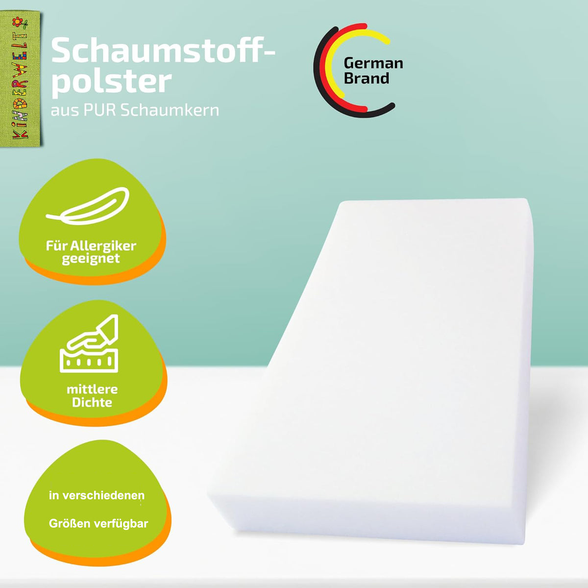 Schaumstoff Polster Schaumstoffplatte Schaum 80 x 40 x 8 cm