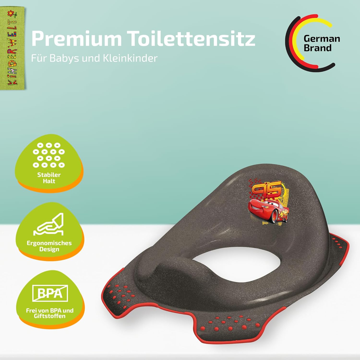 Abattant de toilette premium pour enfants Disney Cars métallique pour toilettes d'écurie pour enfants