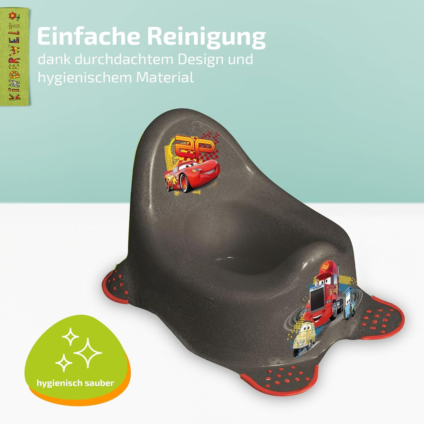 Pot Disney Cars métallique pour bébés et enfants, pot bébé stable avec fonction antidérapante