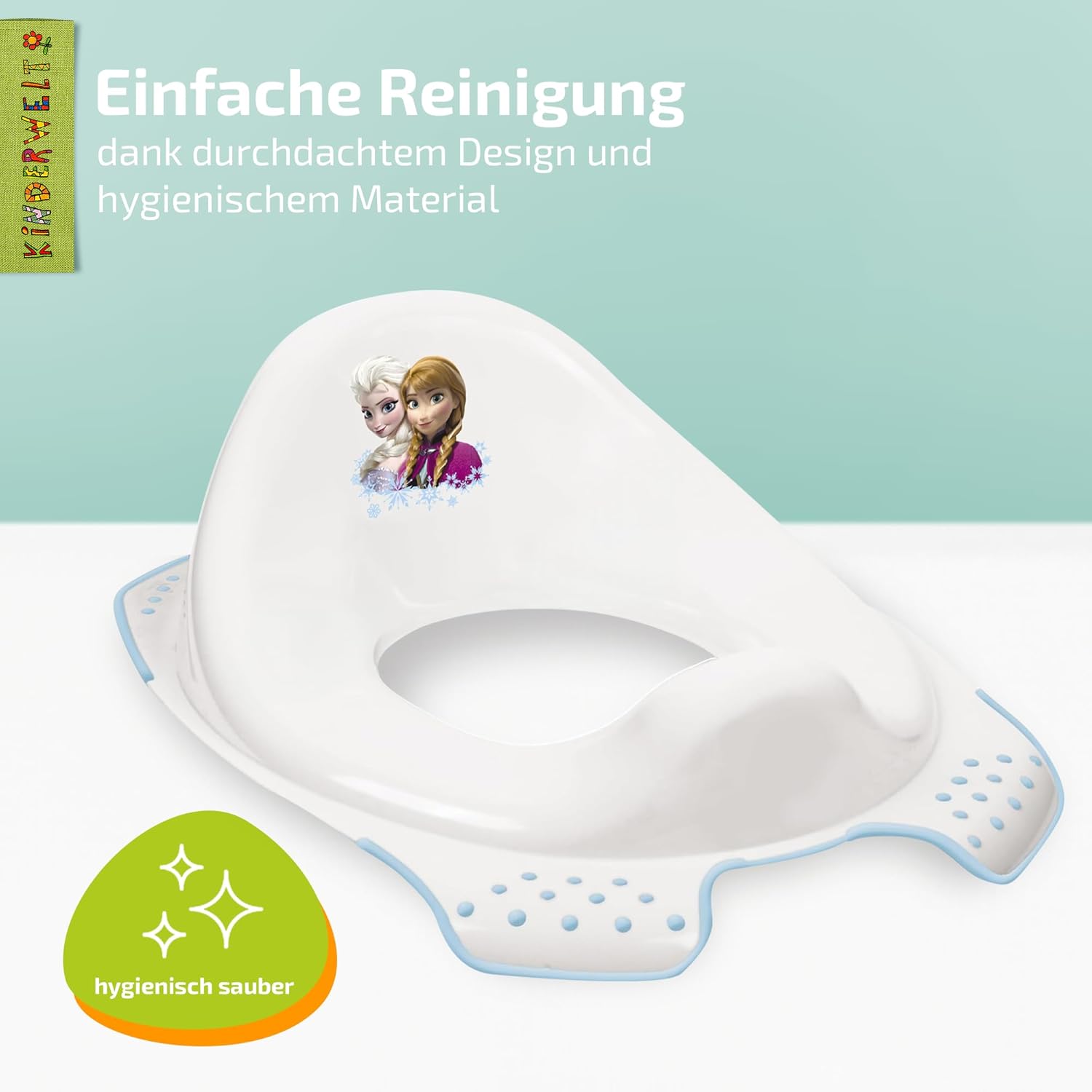 Abattant de toilette enfant premium Disney La Reine des Neiges blanc pour toilettes d'écurie enfants