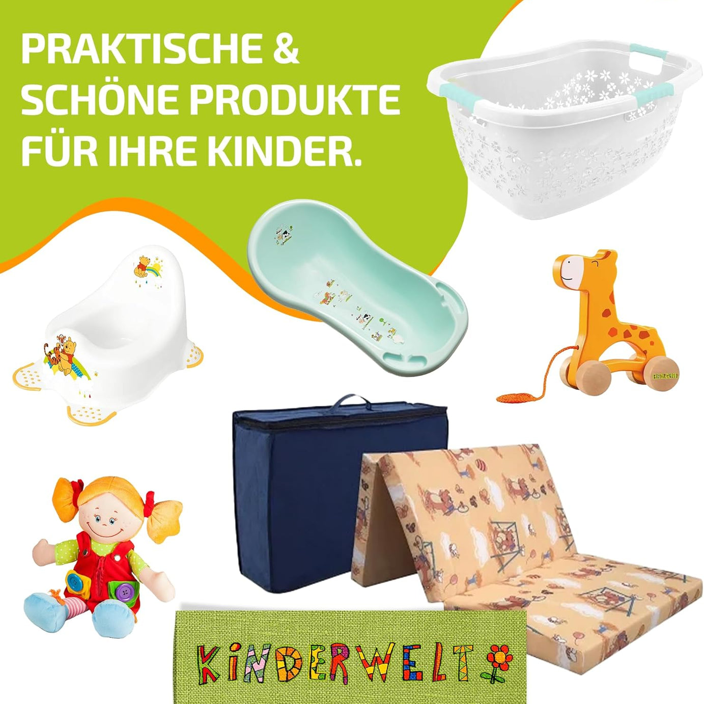 2er Set Z : Winnie Puuh perlweiß Toilettensitz + zweistufiger Tritthocker