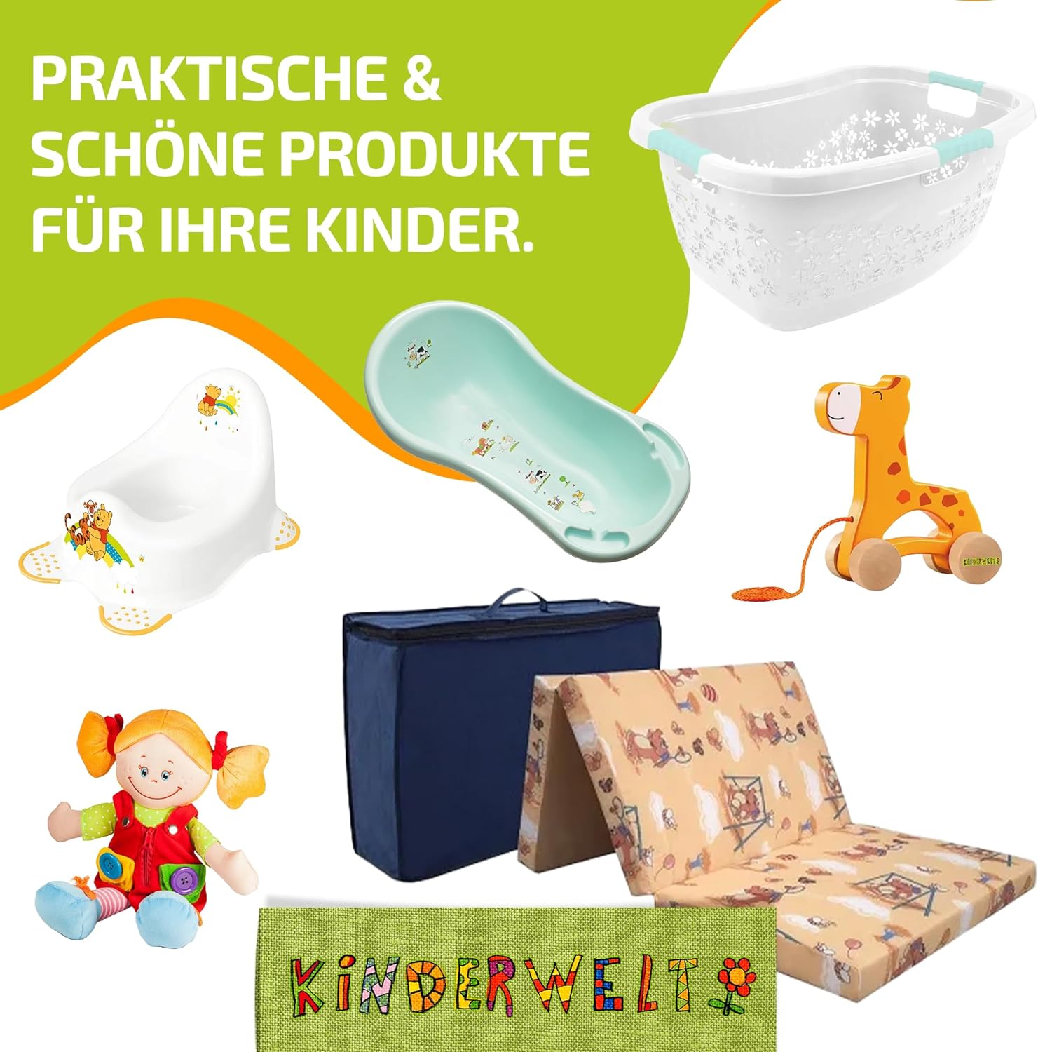 2er Set Z : Winnie Puuh perlweiß Toilettensitz + zweistufiger Tritthocker
