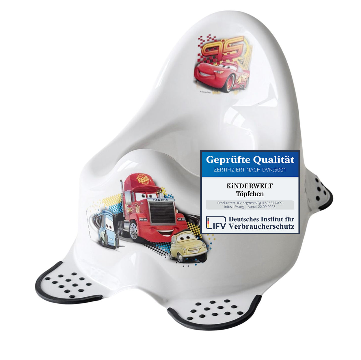 Töpfchen Disney Cars weiss für Babys und Kinder stabiler Babytopf mit Anti-Rutsch-Funktion