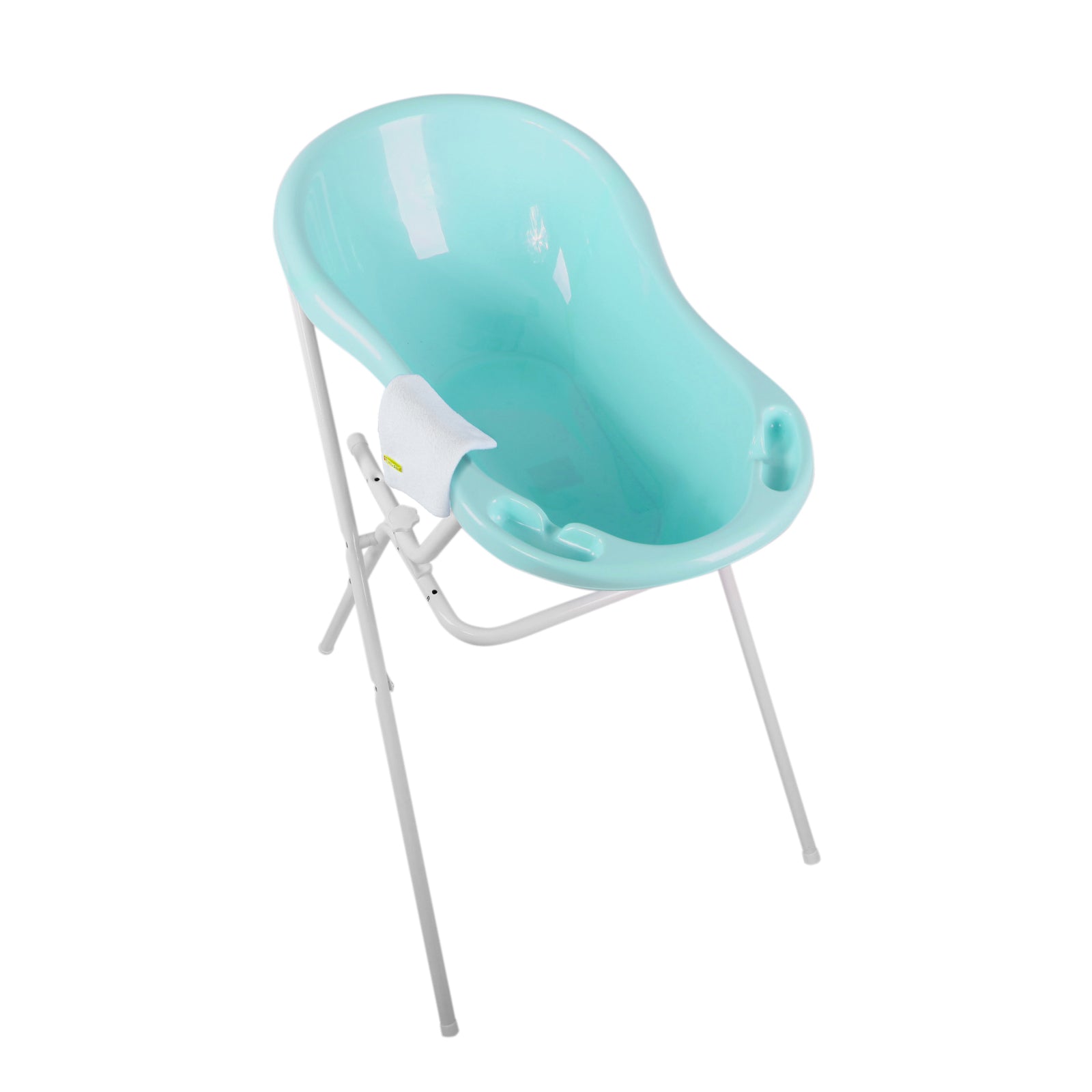 Baignoire bébé 84 aigue-marine + support de bain + gant de toilette