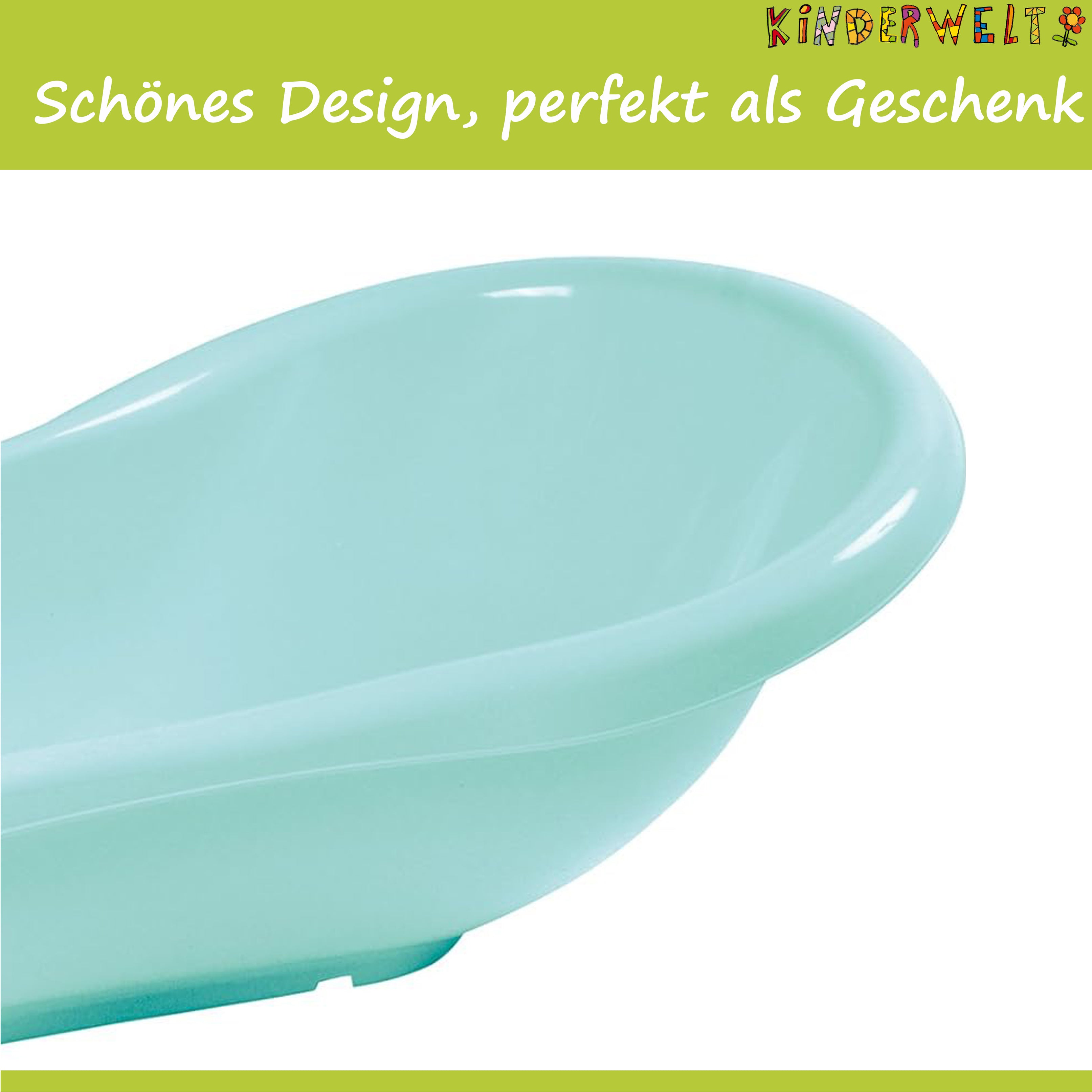KiNDERWELT Babywanne 84 cm - Baby Badewanne - BPA-Frei - Wanne zum Baden für Babys und Neugeborene - aquamarin