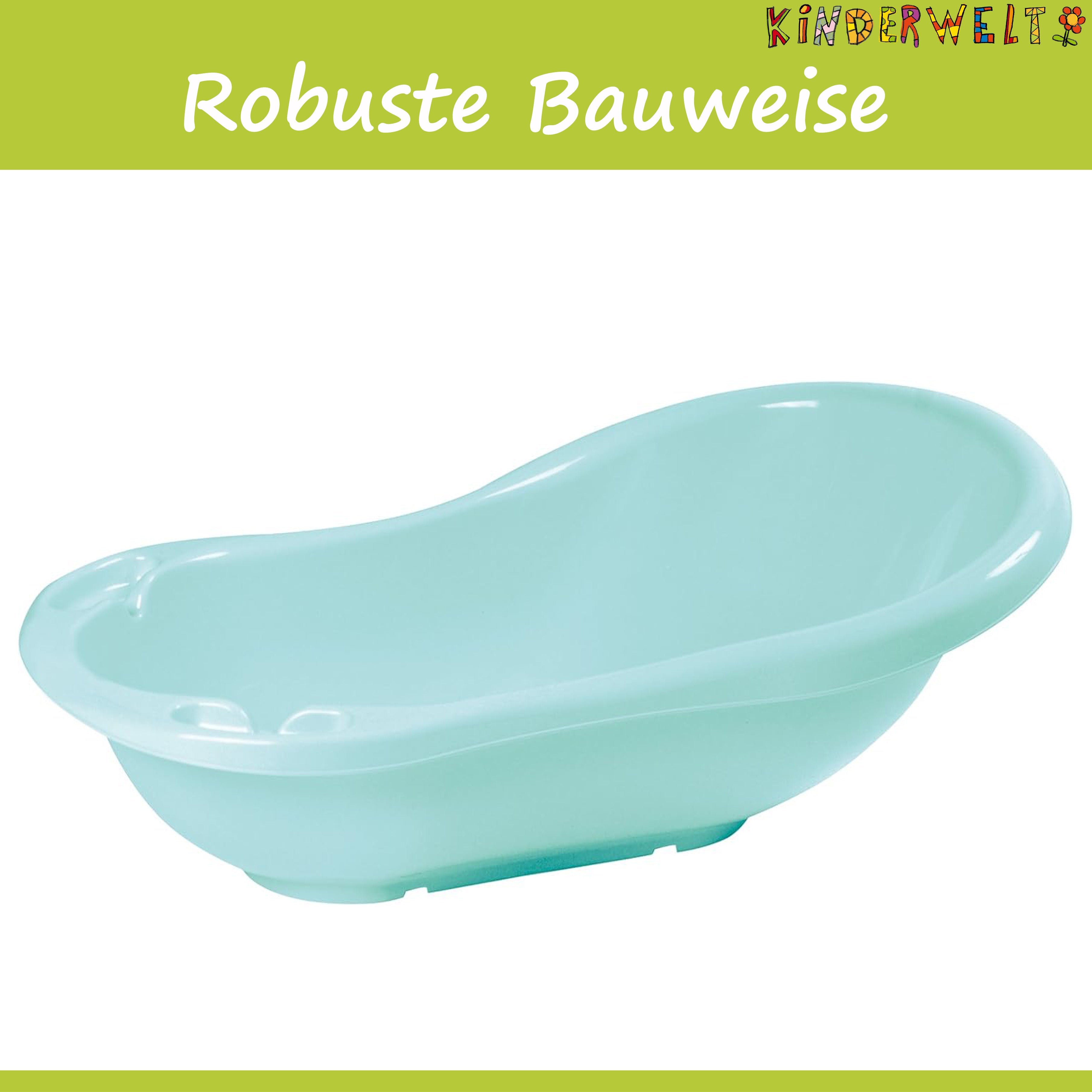 KiNDERWELT Babywanne 84 cm - Baby Badewanne - BPA-Frei - Wanne zum Baden für Babys und Neugeborene - aquamarin