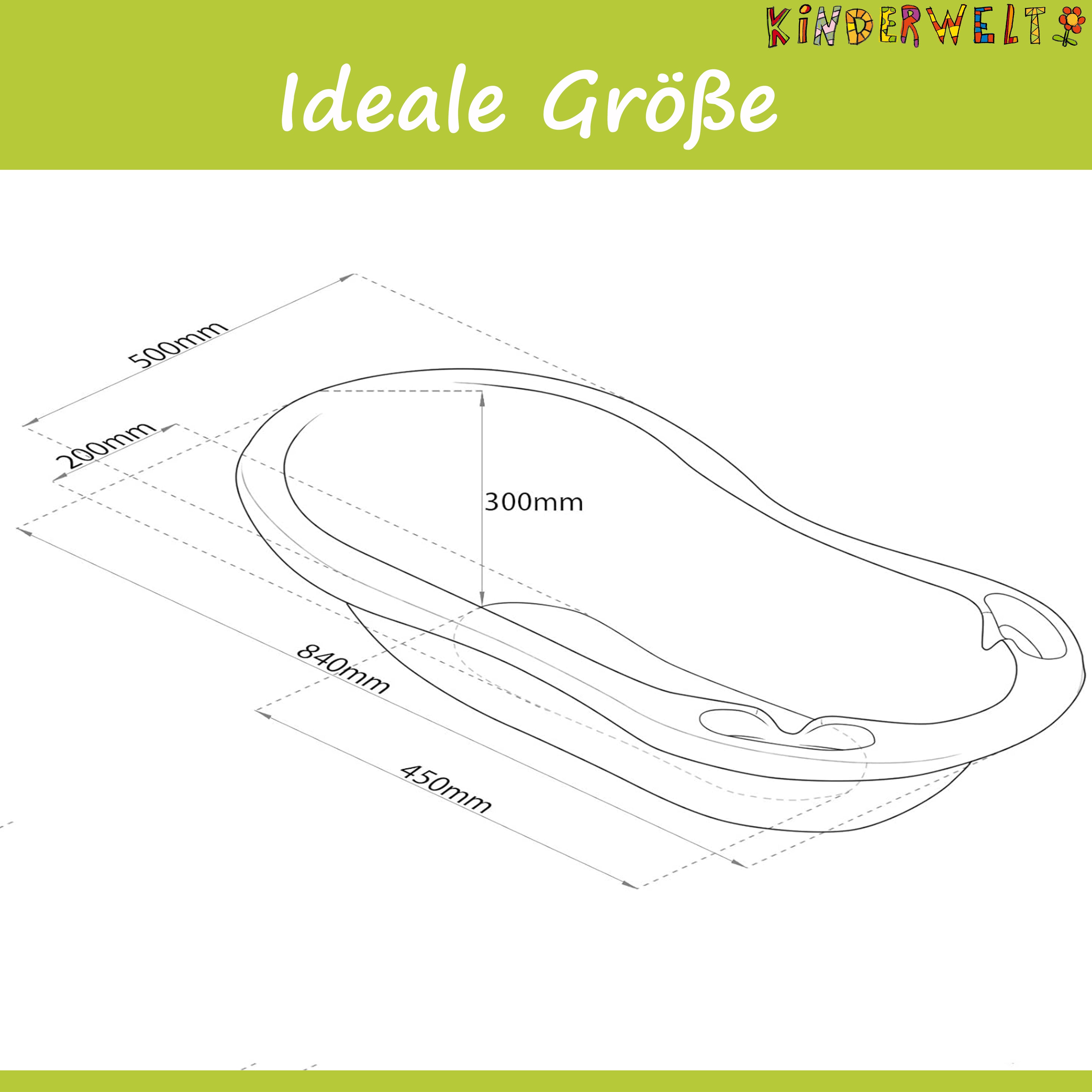 KiNDERWELT Babywanne 84 cm - Baby Badewanne - BPA-Frei - Wanne zum Baden für Babys und Neugeborene - aquamarin