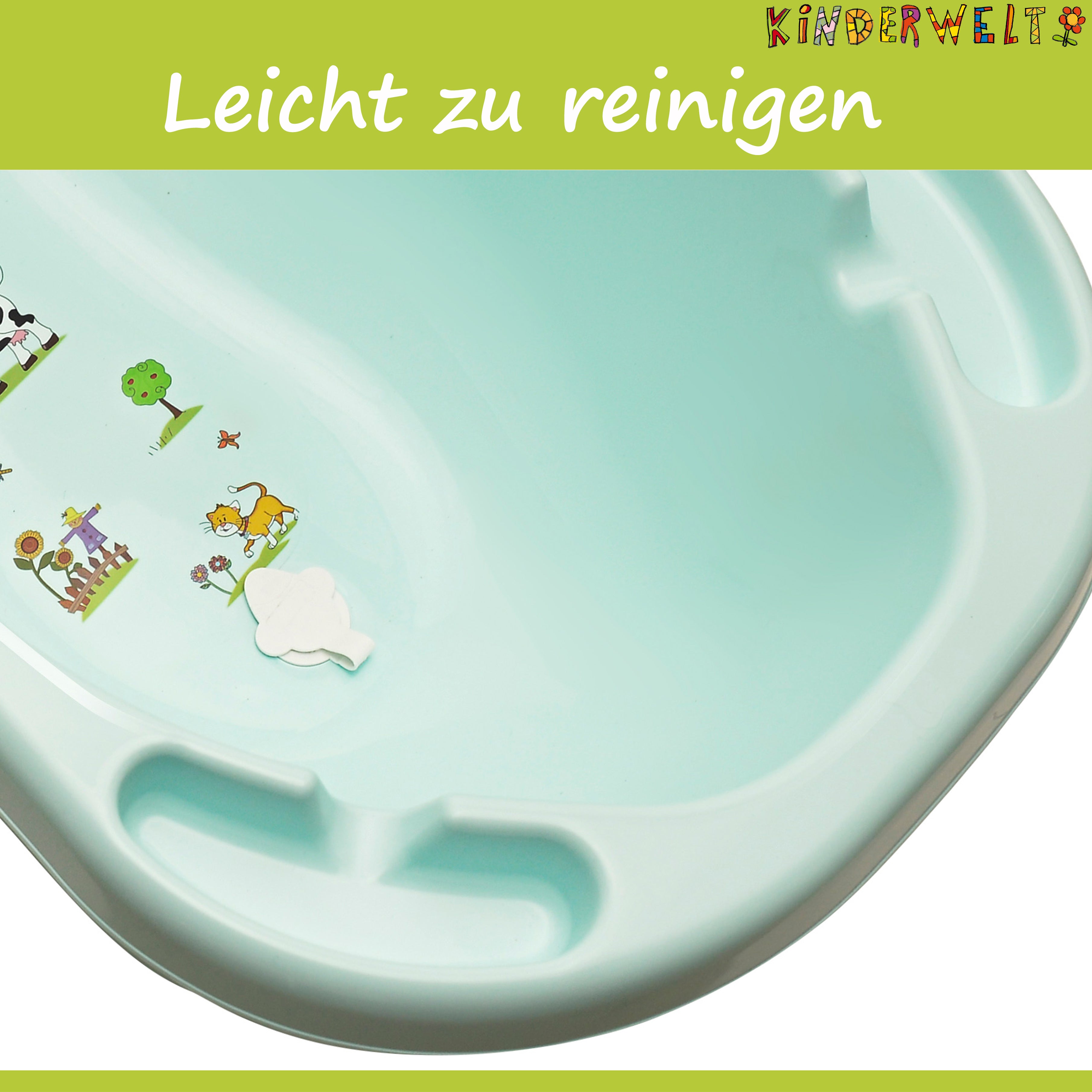 6er Set Funny Farm aqua Babywanne XXL + Badesitz + Topf + WC+ Hocker + Eimer