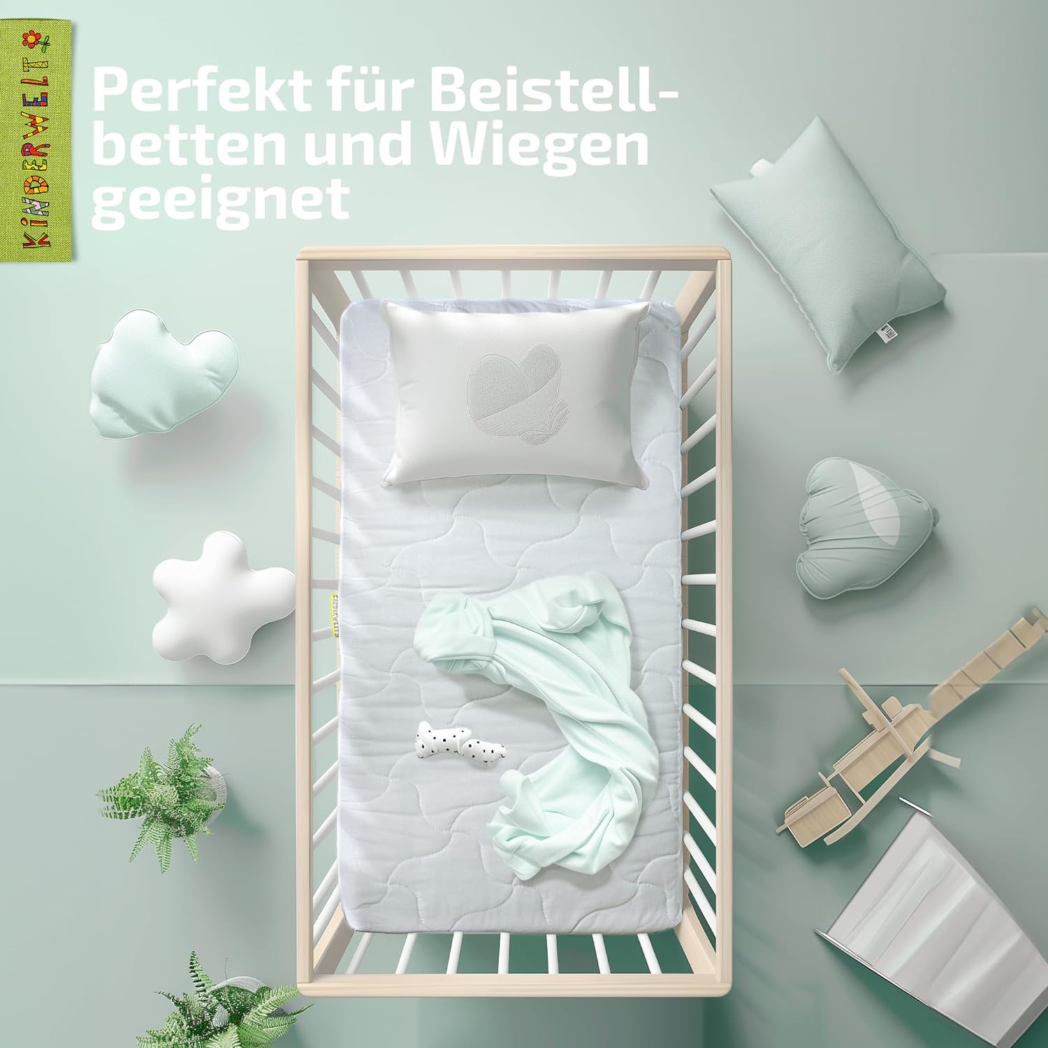 Baby Schaumkernmatratze Comfort gesteppt Babymatratze Matratze 40 x 90 weiß