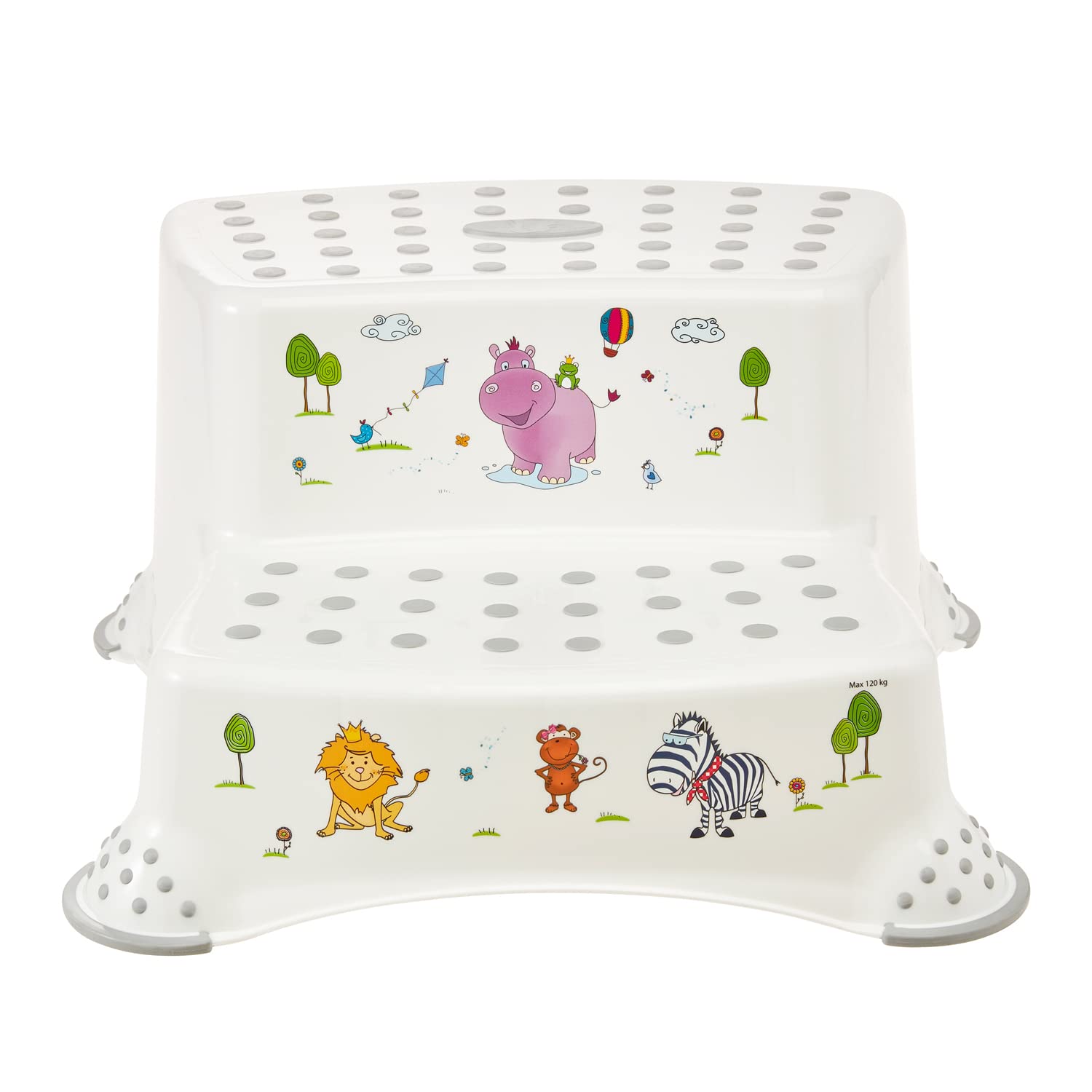 KinderTritthocker zweistufig  Hippo weiß Hocker Trittschemel Schemel