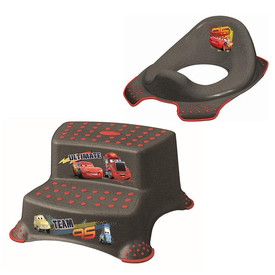 2er Set Z Disney Cars metallic WC Aufsatz + Hocker zweistufig Toilettentrainer