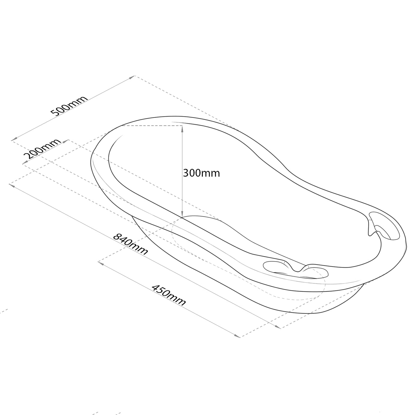 Disney Minni Maus rosa Baby Badewanne 84 cm + Badewannenständer + Ablaufschlauch + Waschhandschuh