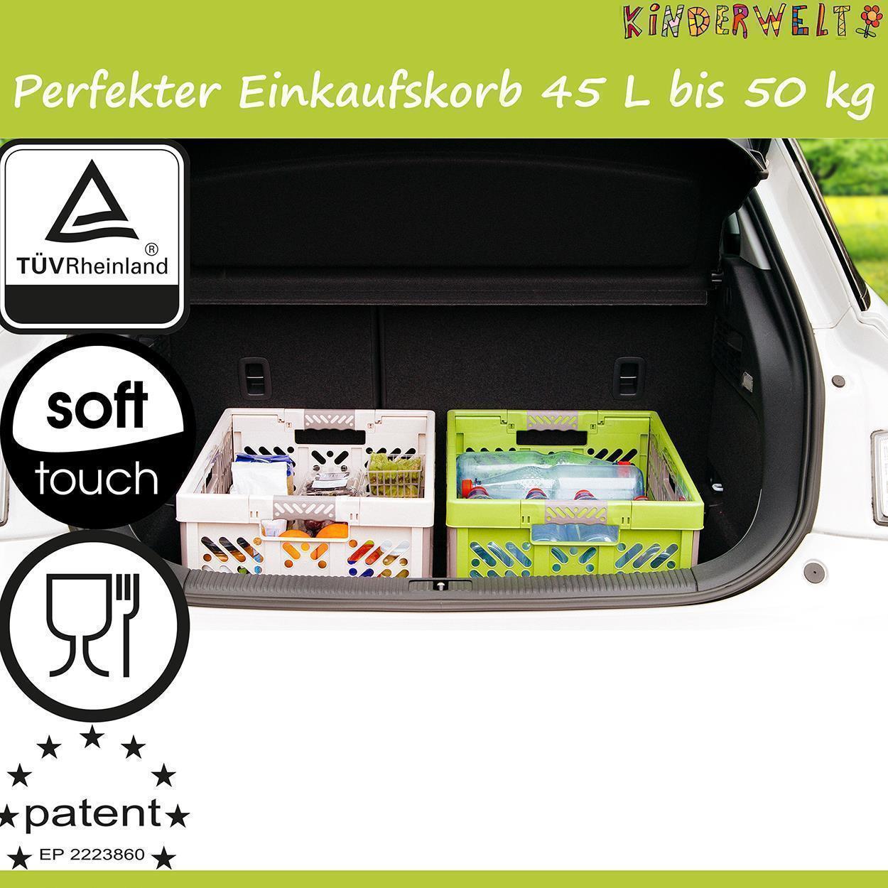 KiNDERWELT 4 x Stabile Profi-Klappboxen blau mit Soft-Touch Griffen