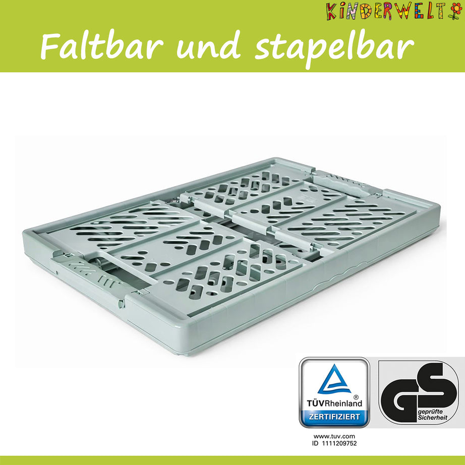 KiNDERWELT 4 x Stabile Profi-Klappboxen mintweiss mit Soft-Touch Griffen