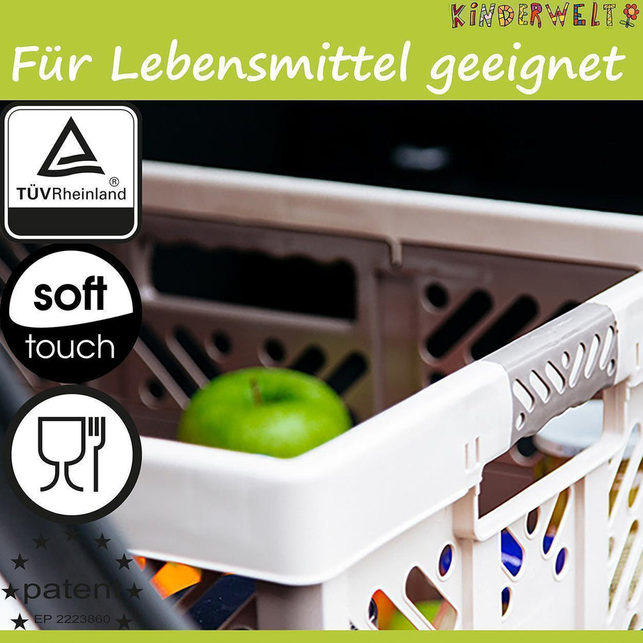 KiNDERWELT 4 x Stabile Profi-Klappboxen blau mit Soft-Touch Griffen