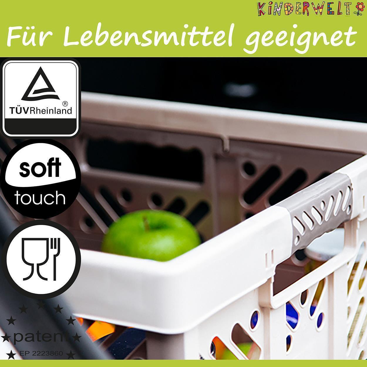 KiNDERWELT 4 x Stabile Profi-Klappboxen blau mit Soft-Touch Griffen