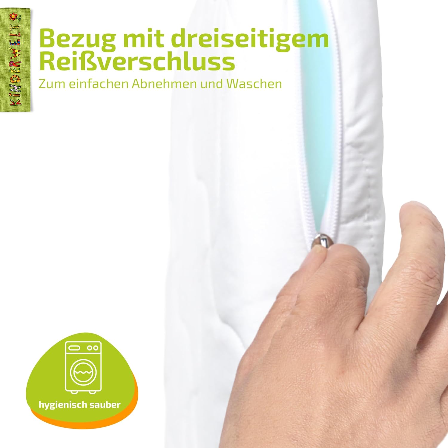 Baby Schaumkernmatratze mit Komfortbezug gesteppt und Trittkante Babymatratze Matratze 60 x 120 x 10 weiß