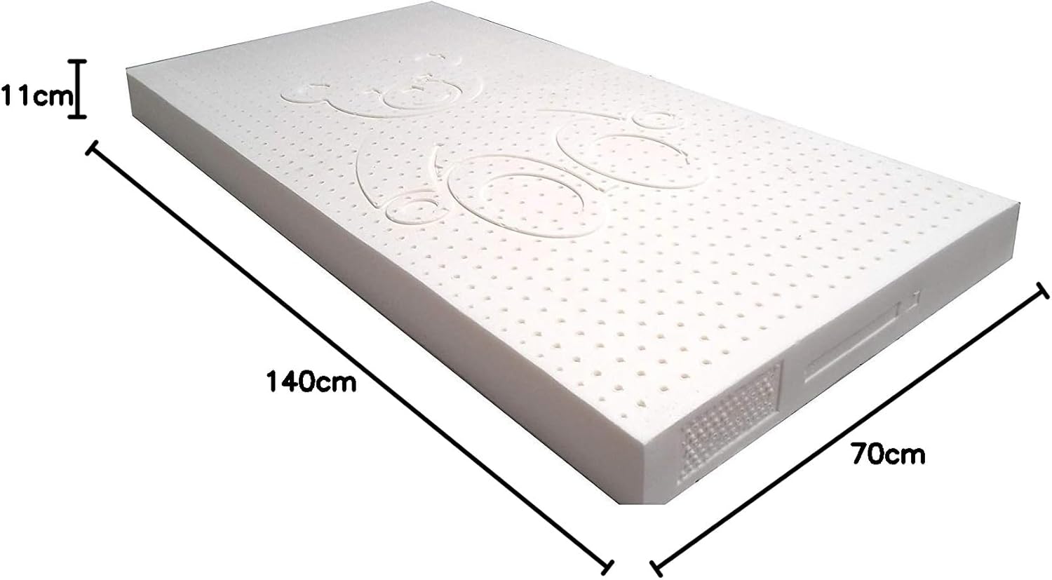 Baby Schaumkernmatratze mit Komfortbezug gesteppt Babymatratze Matratze 70 x 140 x 10 cm weiß