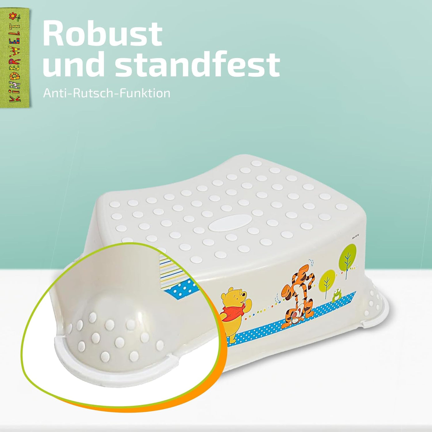 Perl weiß Premium Tritthocker Disney Winnie Puuh stabiler Hocker für Kinder