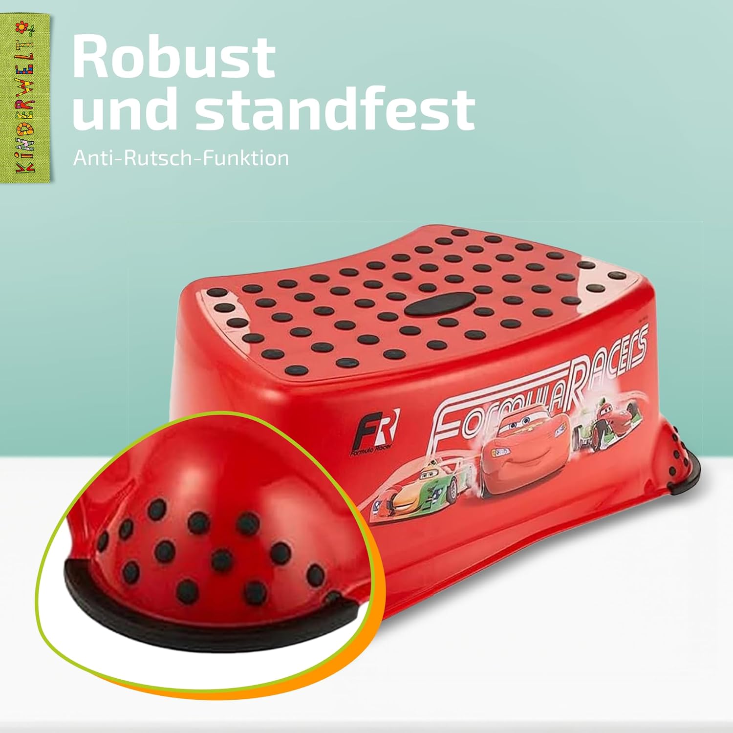 Premium Tritthocker Disney Cars rot stabiler Hocker für Kinder