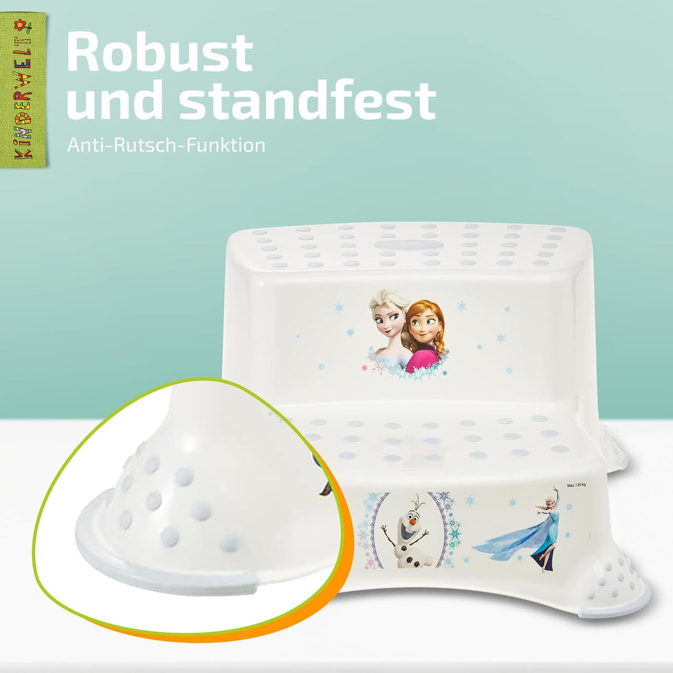 Escabeau à deux marches haut de gamme Tabouret stable Disney La Reine des Neiges