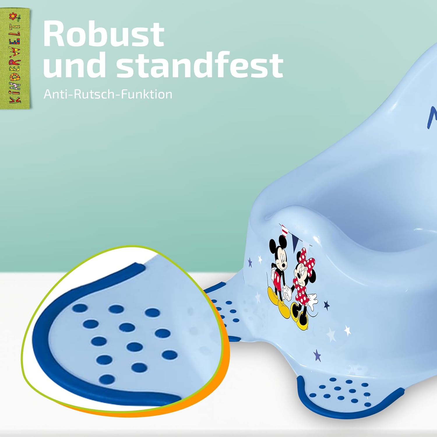 Töpfchen Disney Micky Maus blau für Babys und Kinder stabiler Babytopf mit Anti-Rutsch-Funktion