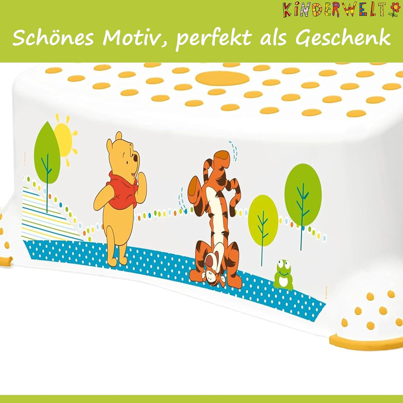 Premium Tritthocker Disney Winnie Puuh weiß  stabiler Hocker für Kinder