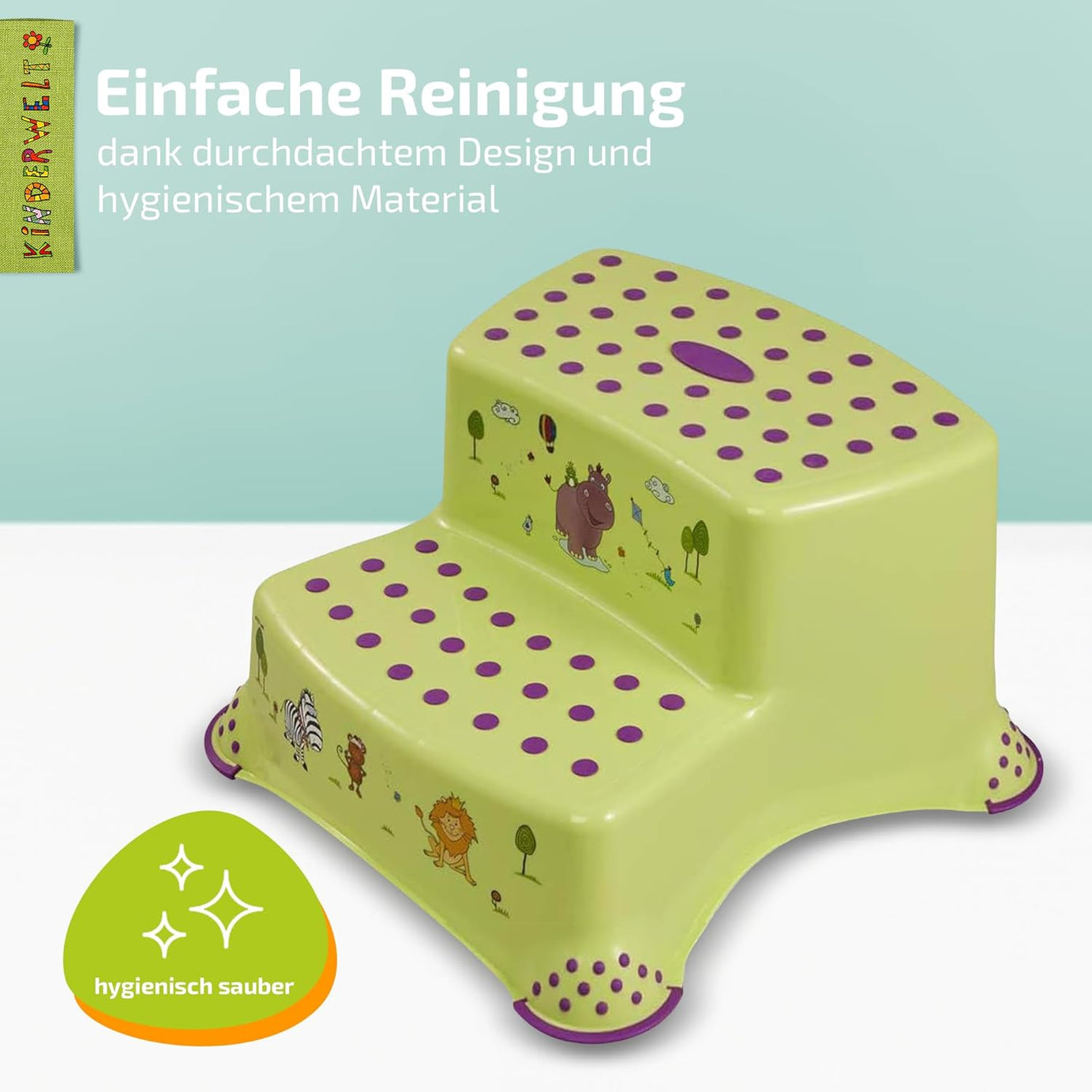 Escabeau 2 marches haut de gamme Tabouret d'écurie vert Hippo