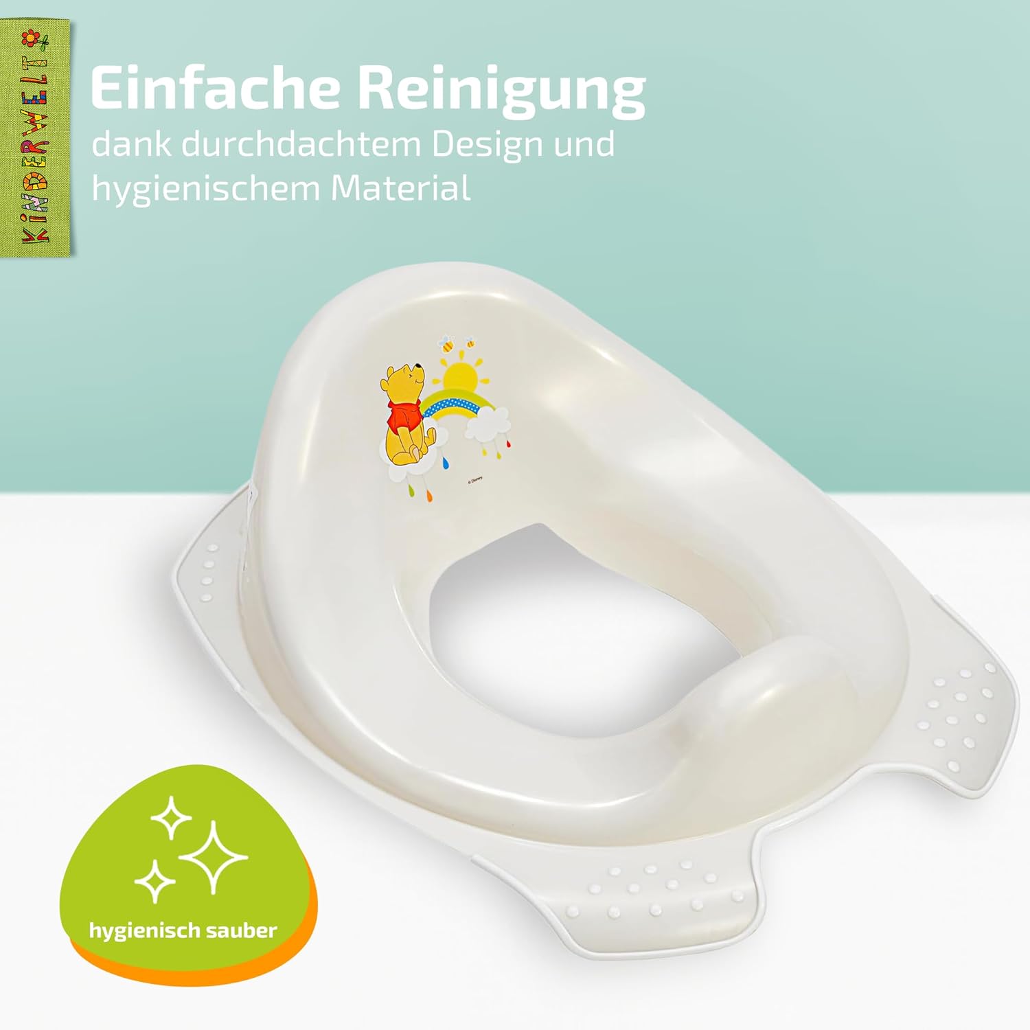 Disney Winnie Puuh perlweiß Toilettensitz + zweistufiger Hocker + Topf  mit Anti-Rutsch-Funktion