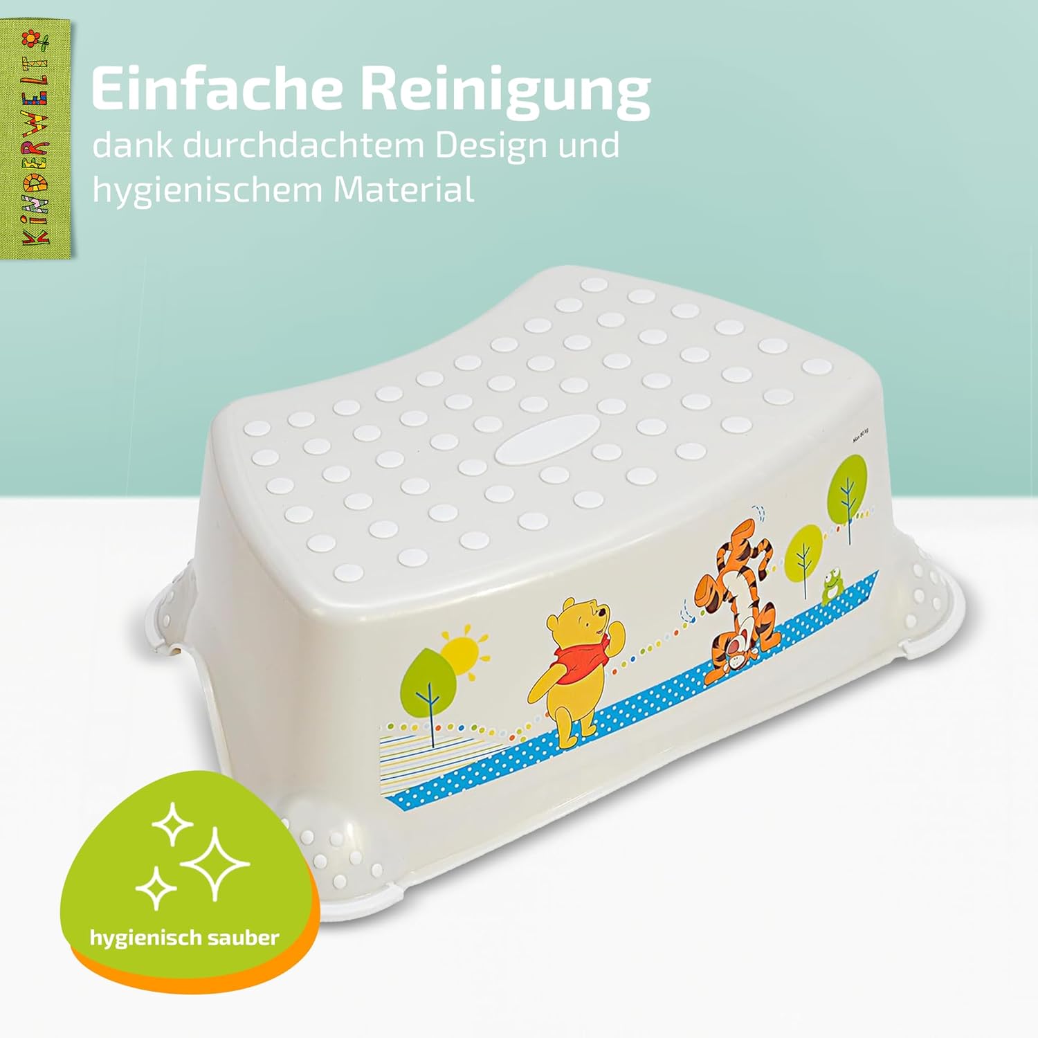 Perl weiß Premium Tritthocker Disney Winnie Puuh stabiler Hocker für Kinder