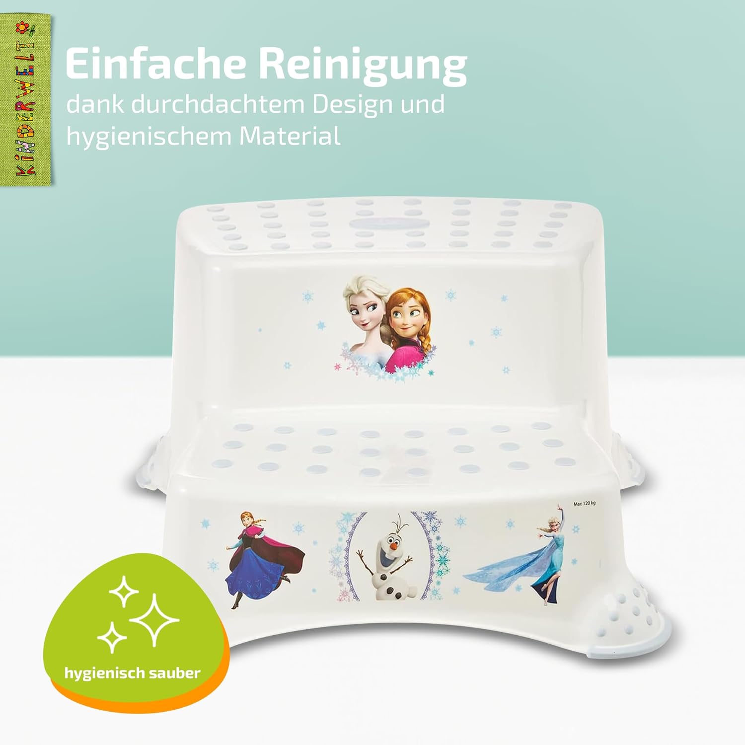 Escabeau à deux marches haut de gamme Tabouret stable Disney La Reine des Neiges