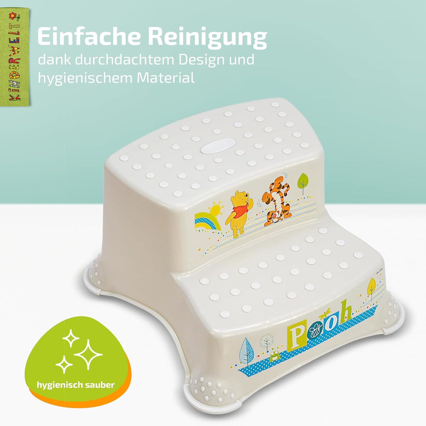 2er Set Z : Winnie Puuh perlweiß Toilettensitz + zweistufiger Tritthocker