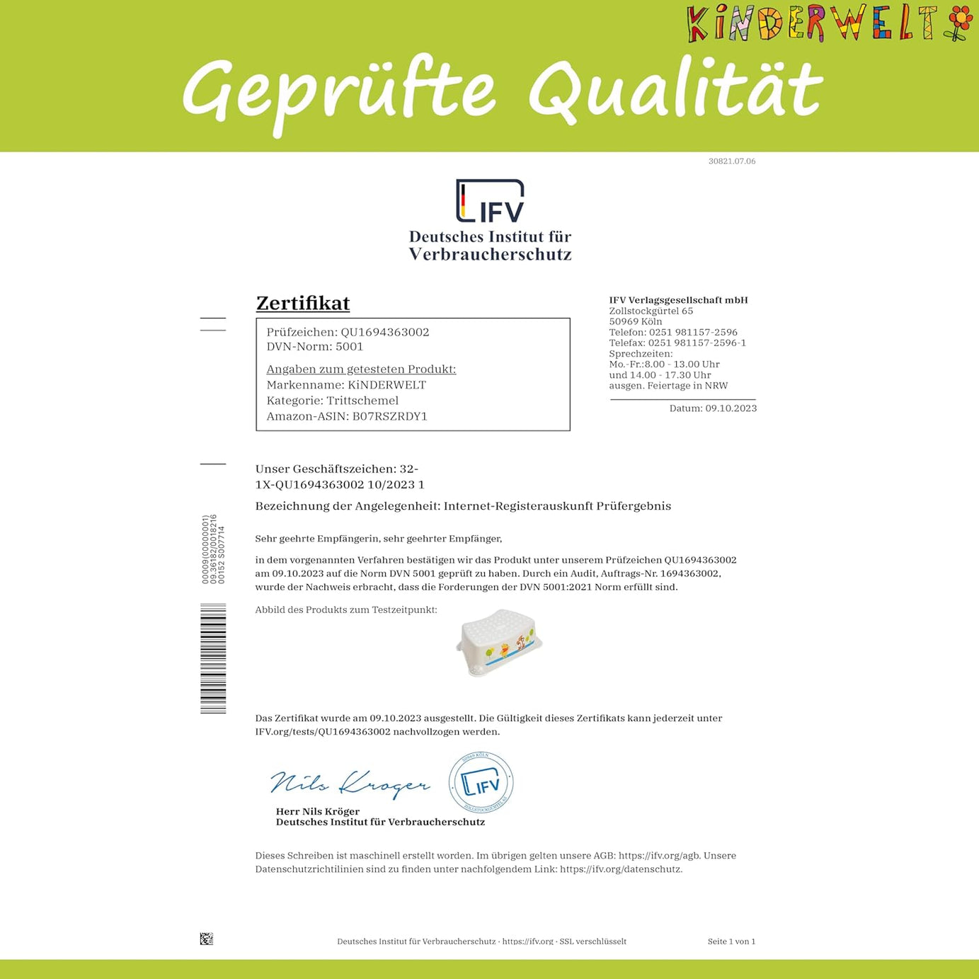 Premium Tritthocker Hippo weiß stabiler Hocker für Kinder