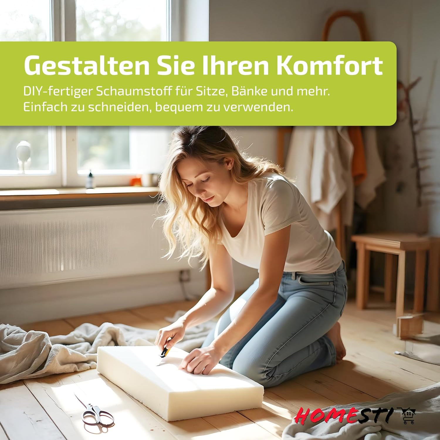 zuschneidbares Polster 140 x 70 x 6 cm Schaumstoffplatte Polsterung