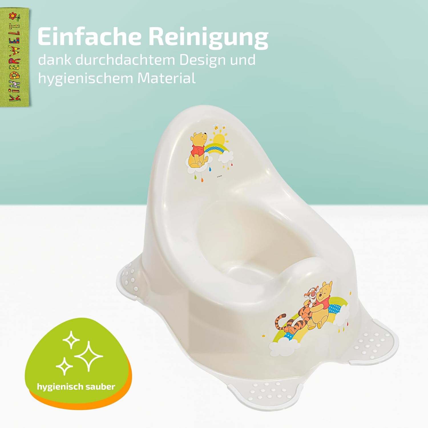 Perl Premium Töpfchen Disney Winnie Puuh für Babys und Kinder stabiler Babytopf mit Anti-Rutsch-Funktion perl weiß