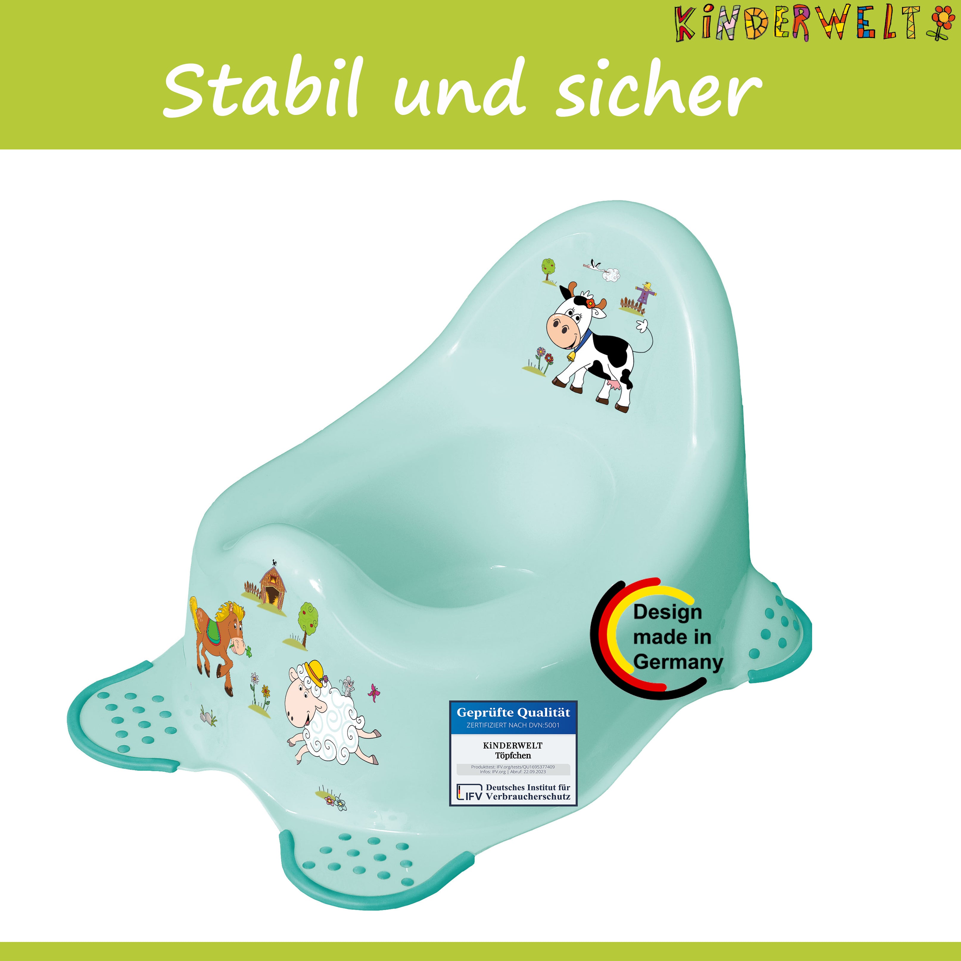 4er Set Z Funny aqua : WC Aufsatz + Kindertopf + Hocker zweistufig + Windeleimer