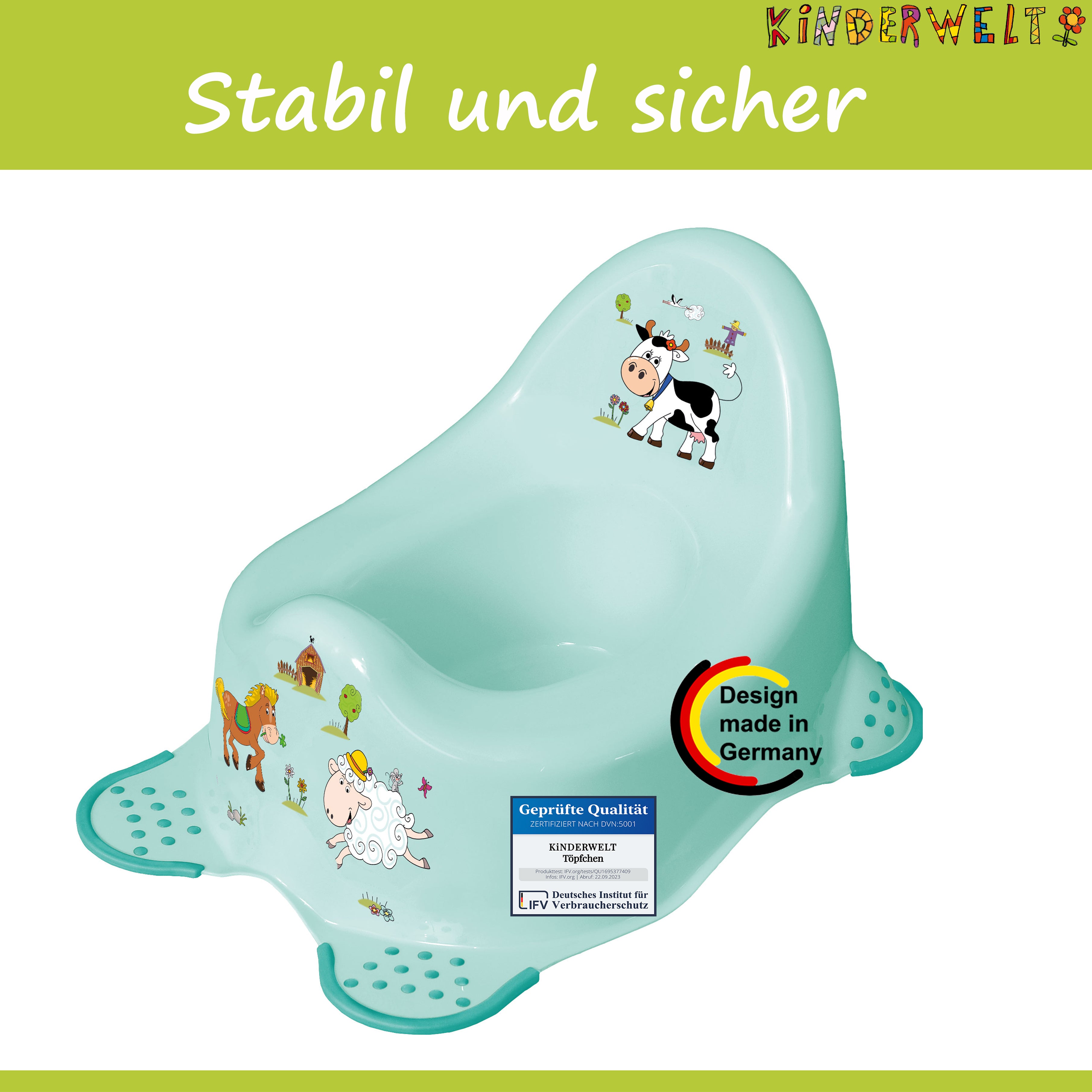 4er Set Z Funny aqua : WC Aufsatz + Kindertopf + Hocker zweistufig + Windeleimer