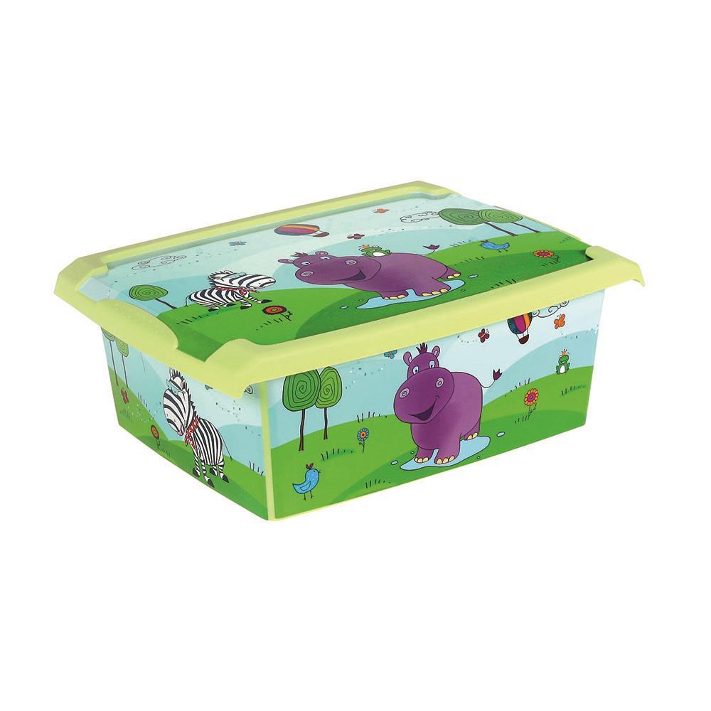 1 x coffre à jouets coffre à jouets Fashion Box Hippo 10 L boîte de rangement