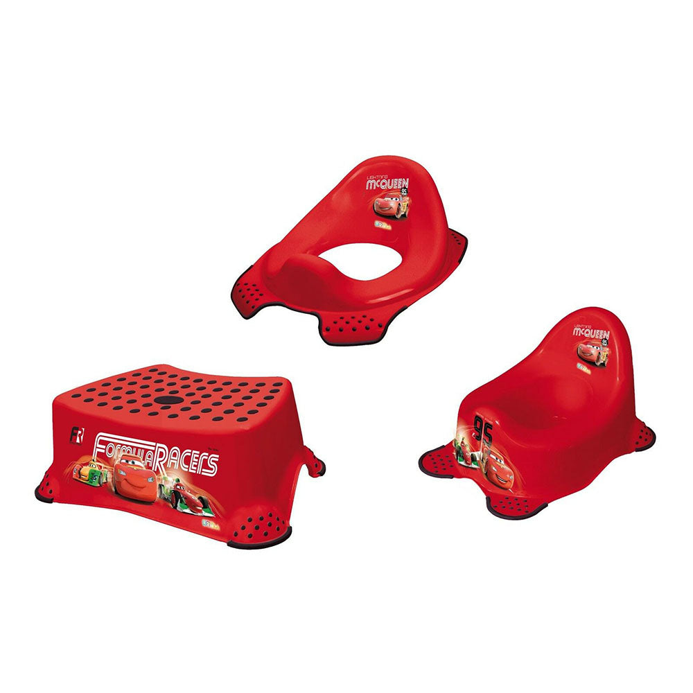 Lot de 3 pots Disney Cars + accessoire WC + tabouret