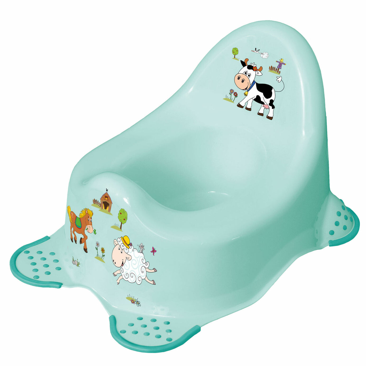 Kindertopf + WC Aufsatz Funny Farm aquamarin  Toilettentrainer