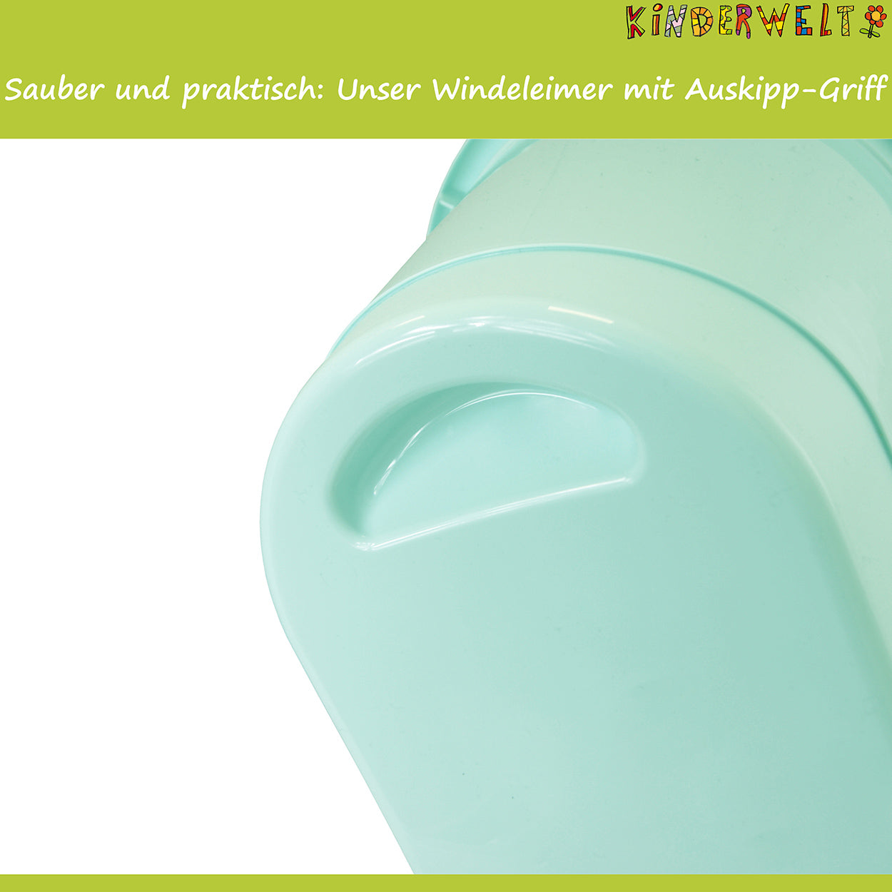 Premium Windeleimer aquamarin mit Deckel und Tragegriff