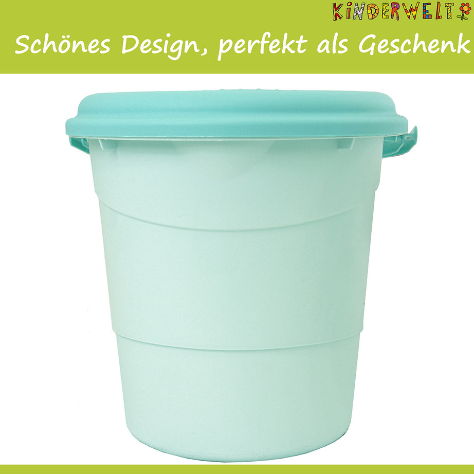 Premium Windeleimer aquamarin mit Deckel und Tragegriff