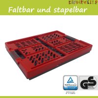 Profi Klappbox 45 L bis 50 kg anthrazit / rot  Faltbox Box Kiste 10 x