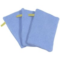 3 x Baby Kinder Waschhandschuh blau Waschlappen Badelappen